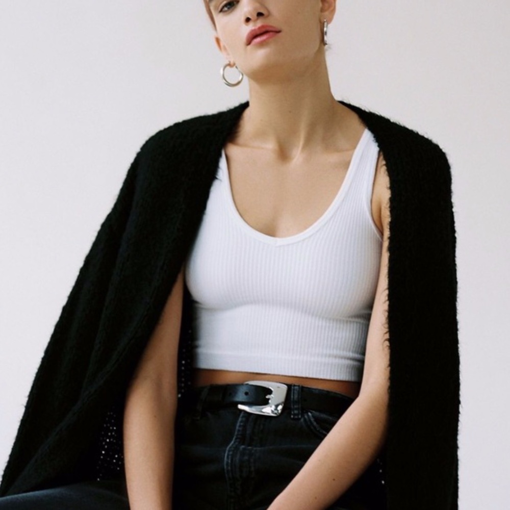 Urban Outfitters White Ribbed Top